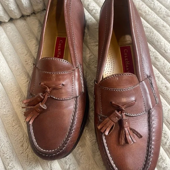 Cole Haan Pinch Tassel Loafers Men's Brown Leather Slip On Dress Shoes Size 11 - Picture 8 of 10